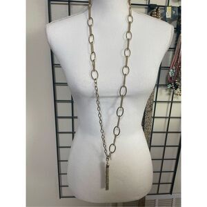 NY & Co. Long Tassel Necklace Goldtone Chain